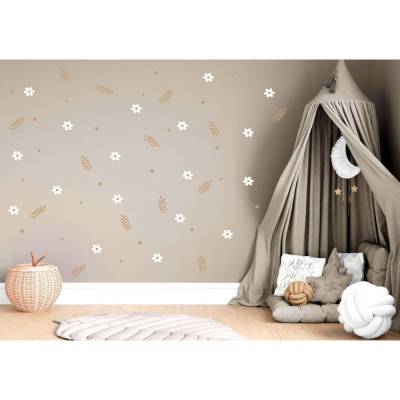 KAIRNE Lotus Blumen Wandaufkleber Rosa - Mit Schmetterlingen 84x30 Cm