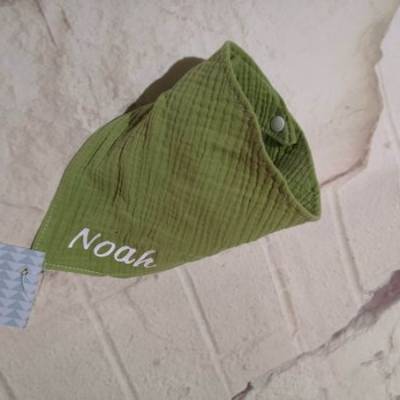 Musselintuch Dreiecktuch Halstuch Baby kiwi grün Plott Noah
