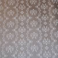 14,30 EUR/m Dirndl-Stoff Ornamente Blumen weiß auf grau Baumwollsatin Bild 1