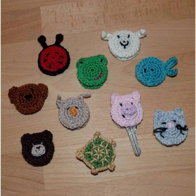 Häkelanleitung für Schlüsselmarkierer "Schlüsselkappen" Tiere, pdf-Datei