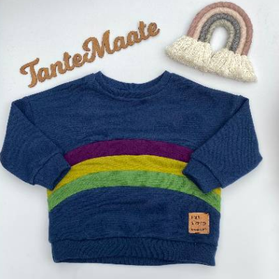 Sweatshirt aus Merinowolle | Pullover | Gr.  52 bis 152 | Pullover | Merinowollpullover | mit Regenbogen beidseitig
