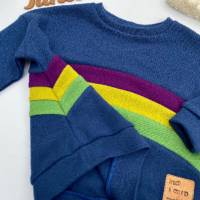 Sweatshirt aus Merinowolle | Pullover | Gr.  52 bis 152 | Pullover | Merinowollpullover | mit Regenbogen beidseitig Bild 6