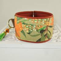 Windhundhalsband "Flora" orange Hundehalsband Halsband Zugstopp mit Polsterung aus Kunstleder und Perlen-Schmuck Bild 2
