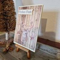 Hirsch - Sterne - Weihnachtskarte - Frohes Fest Bild 3