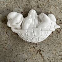 Schildkröte - 1 Rohling, Relief aus hochwertigem Stuckgips mit Anhänger zum selber bemalen Bild 1