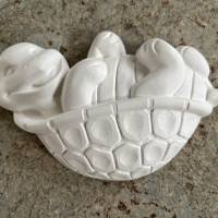 Schildkröte - 1 Rohling, Relief aus hochwertigem Stuckgips mit Anhänger zum selber bemalen Bild 2