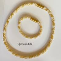 Schmuckset Halskette und Armband "Mäander in gold" Bild 1