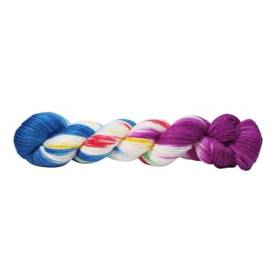 High Twist, handgefärbte Socken- und Tuchwolle, 4fädig, Farbe: Lebensfreude, 100 g Strang
