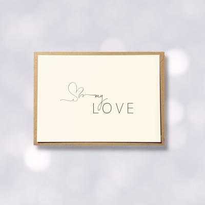 Karte my love, Liebeskarte, Karte zum Valentinstag, Typografie|Liebe|Partnerschaft