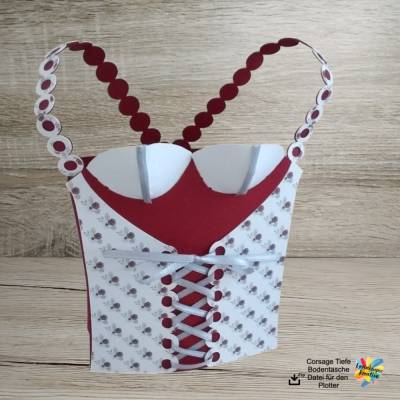 Plotterdatei Corsage Tiefe Bodentasche für alle Plottergeräte