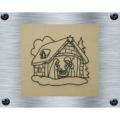 Stickdatei Weihnachtskrippe - 14 x 14 Rahmen - Winterliche Stickmotive, Wintermotiv, digitale Stickdatei, Nadelmalerei