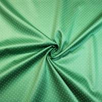 14,30 EUR/m Dirndl-Stoff Punkte weiß auf grün grasgrün 1mm Baumwollsatin Bild 2
