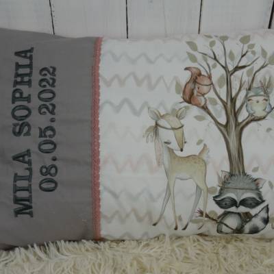 Dekokissen, Geburtskissen, Sofakissen, Namenskissen, Kuschelkissen, bestickt, personalisiert