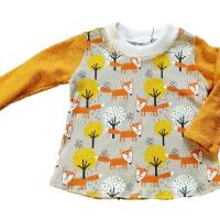 Babypullover Mädchenpulli Größe 74 - Füchse im Wald - beige orange Bild 1