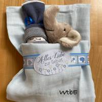 kleine Windeltorte, Elefant mit Windelbaby, Babygeschenk Junge, kreatives Geschenk zur Geburt Bild 10