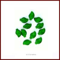 50 Anhänger Charms Blätter grün transparent  glänzend 20x30x4mm  Acryl Bild 2