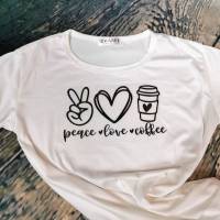 Peace Love Coffee - V1 - Bügelbild Bild 1