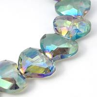 4 große Glasperlen, facettiert, Herz, Suncatcher, Regenbogen-Kristall , Prisma,  Regenbogen Bild 1