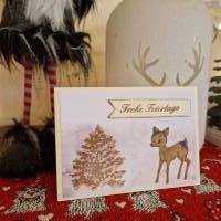 Weihnachtskarte - süßes Reh - Baum - Frohe Feiertage Bild 2