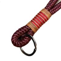 Schlüsselanhänger, weinrot, rot, lang, aus Tau 10 mm mit leder Bild 4