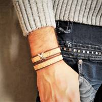 breites Armband, Kork, Edelstahl,  unisex Bild 3