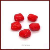 25 stylische rote Acryl-Perlen Rauten  23,5x23x12,5mm,  Loch ca. 2,5mm Bild 1