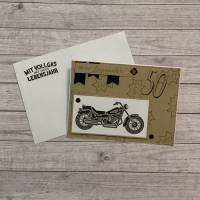 Grußkarten / Glückwunschkarten zum 50. Geburtstag, „du bist legendär“, 50 Jahre, Motorrad,Handarbeit,  Stampin’Up Bild 1