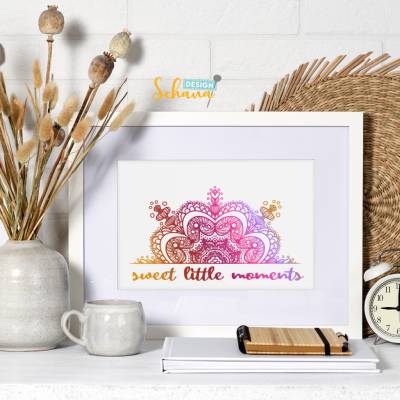 Mandala Life is Beautiful Plotterdatei SVG DXF EPS mit 10 Sprüchen