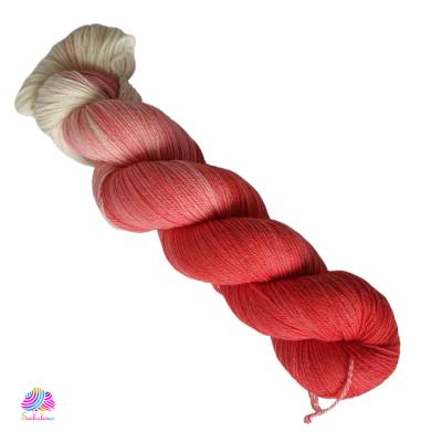 High Twist, handgefärbte Socken- und Tuchwolle, 4fädig, 100 g Strang, Farbe: Erdbeer-Sahne-Bonbon