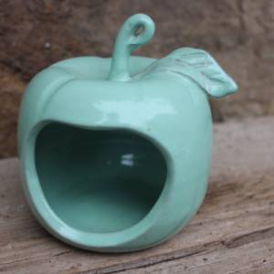 Apfel Teelichthalter Keramik Töpferhof Gramann Römhild 90er Jahre Bild 1