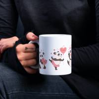 Personalisierte bedruckte Keramiktasse für Kaffee- und Teeliebhaber | spülmaschinenfeste Tasse mit Panda Bären und Name Bild 2
