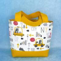 Kindertasche mit NY Taxi Bären, gefüttert | Kindergartentasche | Kita Tasche | Stofftasche Bild 1