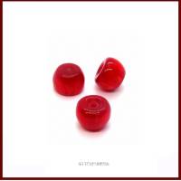 10 rote Acryl-Äpfel Perlen 22x15,5mm,  Loch ca. 3,5mm halbgebohrt Bild 1