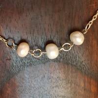 Halskette mit Zuchtperlen in weiß Bild 1