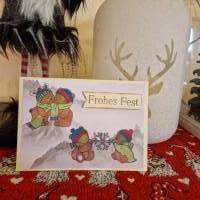 Weihnachtskarte - süße Bären - Frohes Fest Bild 1