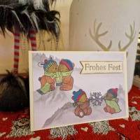 Weihnachtskarte - süße Bären - Frohes Fest Bild 2