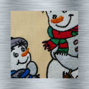Stickdatei Schneemann mit Söhnli Bunt - 4 Größen ab 10 x 13 cm - weihnachtliche Stickmotive, digitale Stickdatei Bild 3