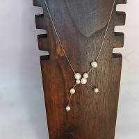 Halskette mit Zuchtperlen-''Nest'' in weiß Bild 2