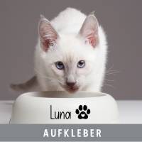 Napf-Aufkleber „Wunschname“ Katze Hund Vinylaufkleber Beschriftung Haustiere Bild 1
