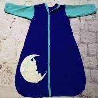 Schlafsack mit Arm bis Gr. 68 blau mit Plott MuckKreation Mond Muck Bild 1