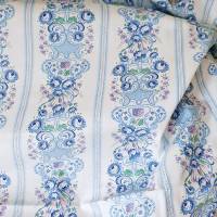 Vintage Bettbezug Deckenbezug, sehr seltenes Muster, Rosen Blumen, blau weiß Bauernstoff Wäschestoff Landhaus, unbenutzt Bild 4