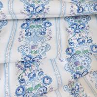 Vintage Bettbezug Deckenbezug, sehr seltenes Muster, Rosen Blumen, blau weiß Bauernstoff Wäschestoff Landhaus, unbenutzt Bild 6