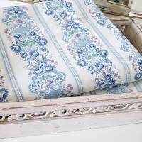 Vintage Bettbezug Deckenbezug, sehr seltenes Muster, Rosen Blumen, blau weiß Bauernstoff Wäschestoff Landhaus, unbenutzt Bild 8