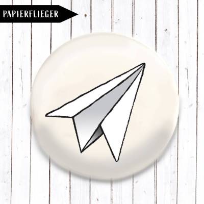 Papierflieger Button in 3 Größen nach Wahl