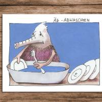 Postkarte "Äh, Abwaschen" Bild 2