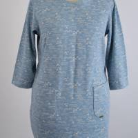 Damen Strick Kleid Struktur Hellblau Bild 1