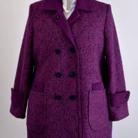 Damen Kurz Mantel in Farbe Dunkel Flieder Bild 2