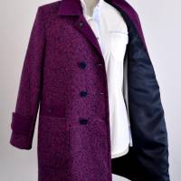 Damen Kurz Mantel in Farbe Dunkel Flieder Bild 4