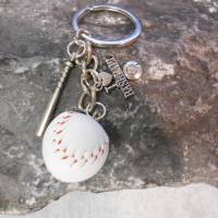 Baseball Schlüsselanhänger versilbert Bild 2