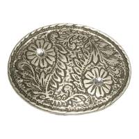 Silberne Gürtelschnalle Wechselschnalle florales Muster für 4 cm Gürtelbreite Bild 1